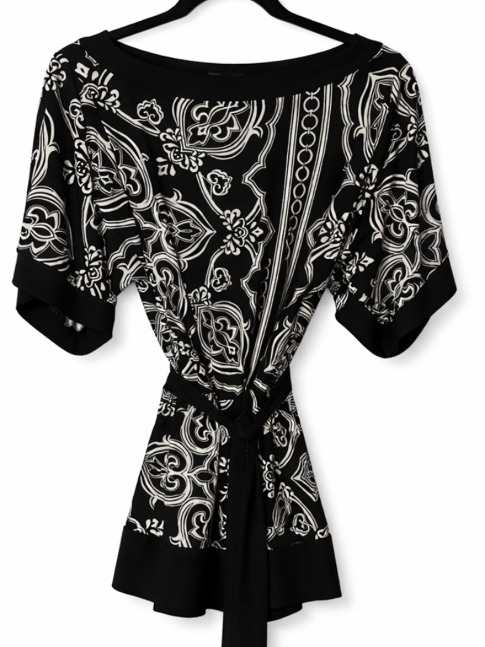 White House Black Market Black and White Blouse Tunic Dress Size XS